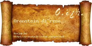 Orenstein Örzse névjegykártya